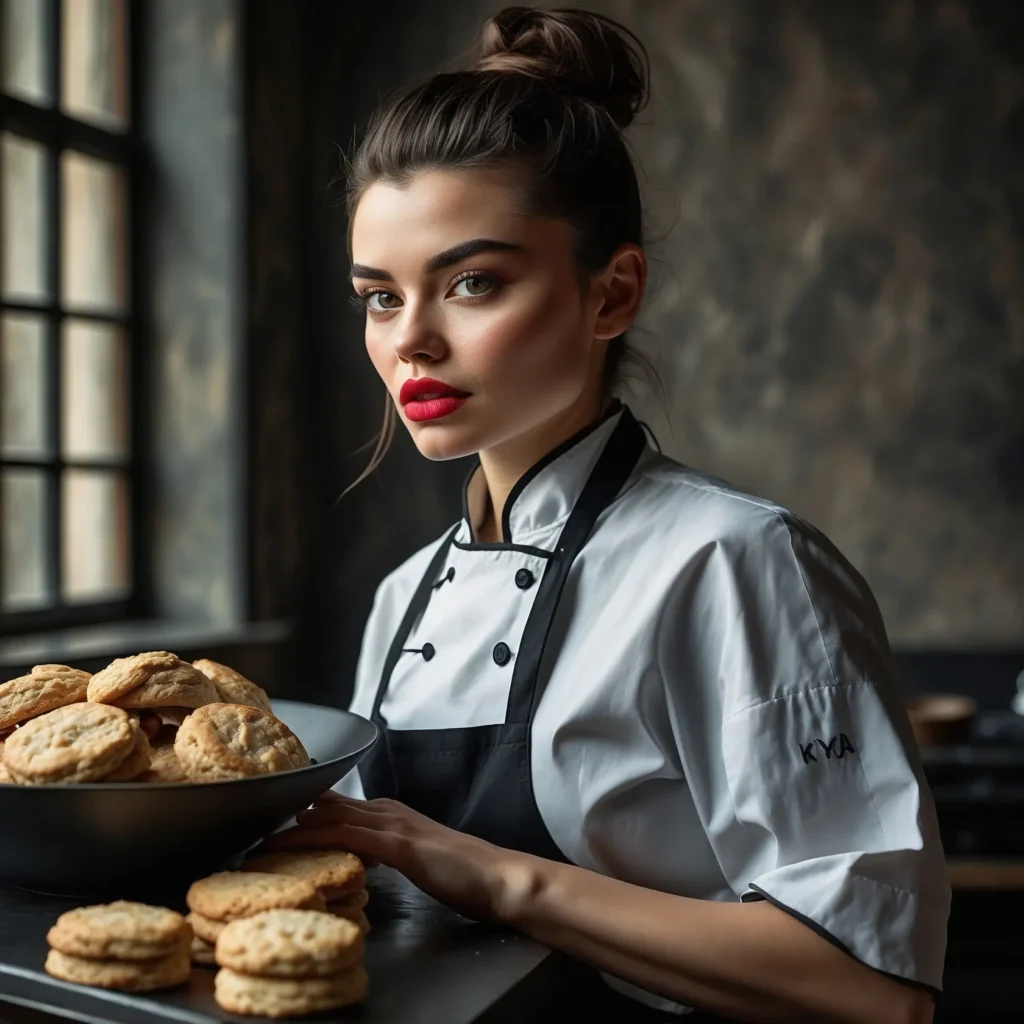 Chef KAYA with a tray of freshly baked biscuits for a simple 3-ingredient biscuit recipe | kaynmaytkal.com Chef KAYA with a tray of freshly baked biscuits for a simple 3-ingredient biscuit recipe | kaynmaytkal.com