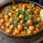 Hands holding a bowl of your new go-to vegan chickpea curry, perfectly cooked in just 30 mins | kaynmaytkal.com
