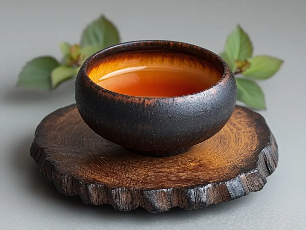 Traditional Japanese tea served in a rustic wooden cup, part of easy Japanese recipes for home cooking | kaynmaytkal.com